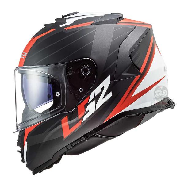 Fullface LS2 Storm Nerve Black Red White - LS2 FF800 Dual Visor Helmet