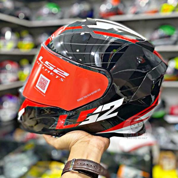 Fullface LS2 Storm Nerve Black Red White - LS2 FF800 Dual Visor Helmet