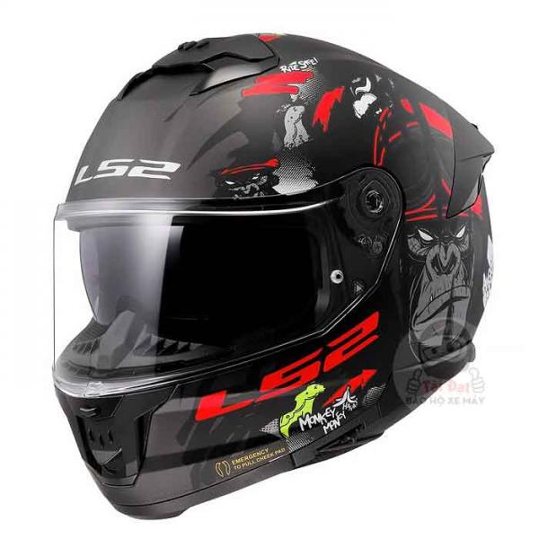 LS2 Stream II Angry Monkey Helmet - FF808 Dual Visor Helmet