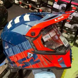 LS2 Pioneer Xcode Orange blue MX436 Helmet