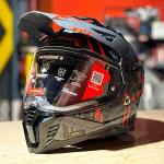 LS2 MX702 Pioneer II Crazy Black Red Helmet