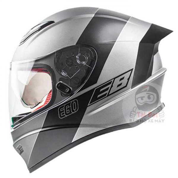 EGO E8 Grey Black Helmet - Fullface Double Visor Helmet