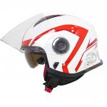 EGO E-41 AS12 White Red Openface Helmet