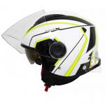 EGO E-41 AS12 White Green Openface Helmet