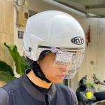 KYT Cougar Gloss White Helmet