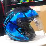 KYT Mimetic Blue Gloss Helmet