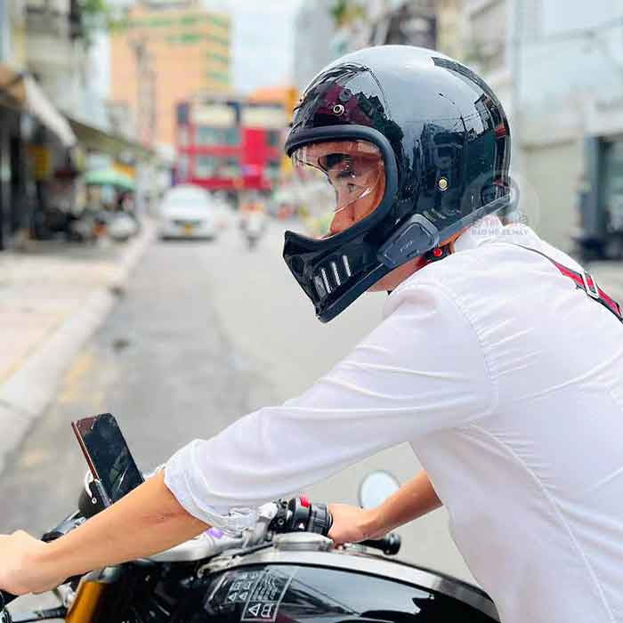 Bộ đàm tai nghe Cardo Spirit gắn mũ bảo hiểm đi moto, xe máy phượt