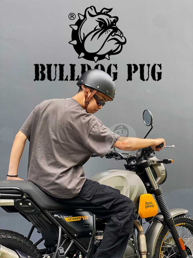 Mũ bảo hiểm Bulldog Pug - Cổ điển và phong trần