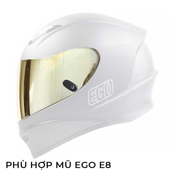 Kính mũ Ego E8 - Kính phụ kiện mũ Ego E-8 tráng gương, đen khói