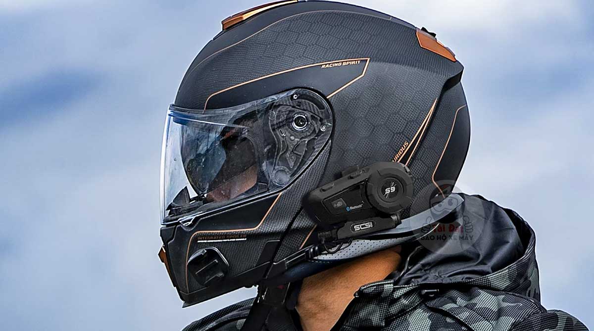 Bộ đàm tai nghe SCSETC S9 gắn mũ bảo hiểm fullface đi mô tô, xe máy